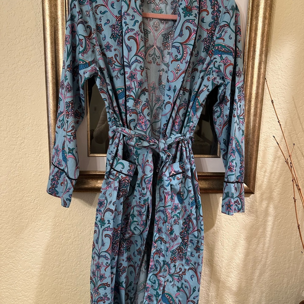 Boden Blue Paisley Women's Robe